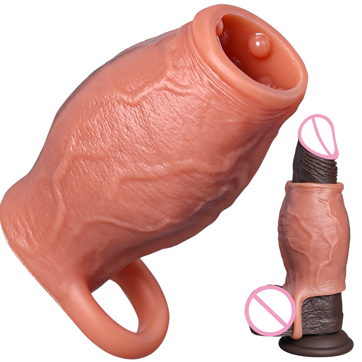 Home Security Ring - Dildo Realistis Selongsong Pembesar Penis Kondom