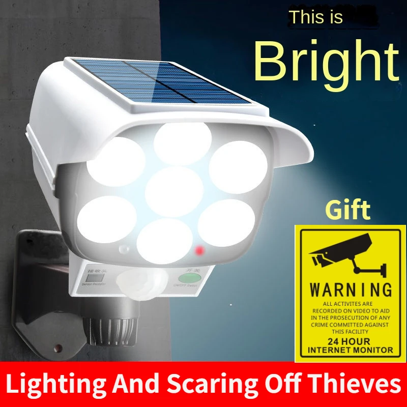 Home Security Upgrades - Lampu LED 77 nirkabel luar ruangan,