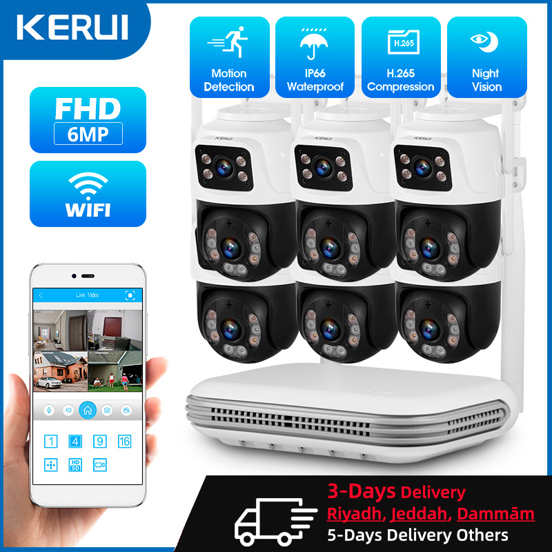 Home Security Kit - KERUI Kit kamera pengintai keamanan rumah,