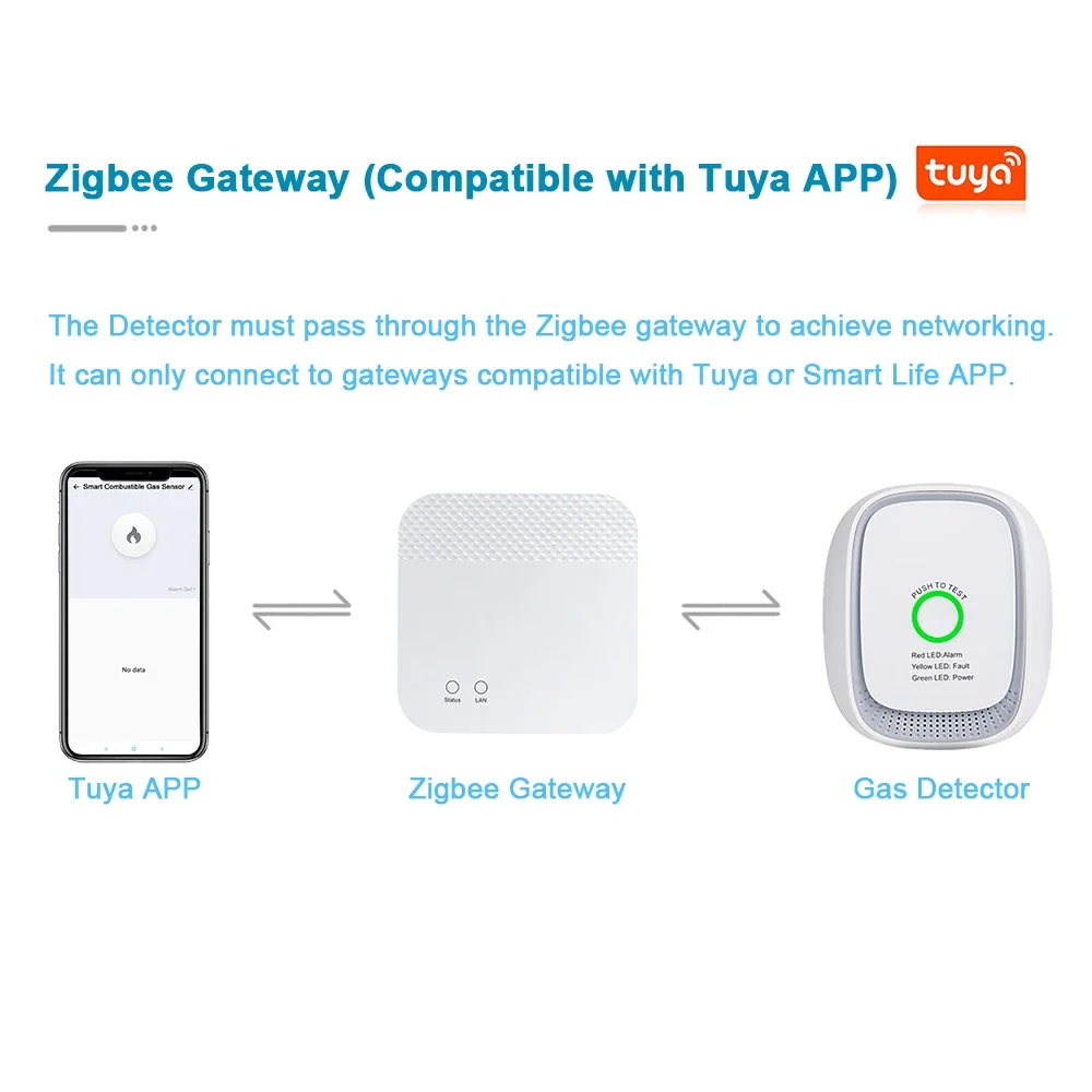 HEIMAN Zigbee Tuya Sensor Gas  - Home Security System ulasan dan harga