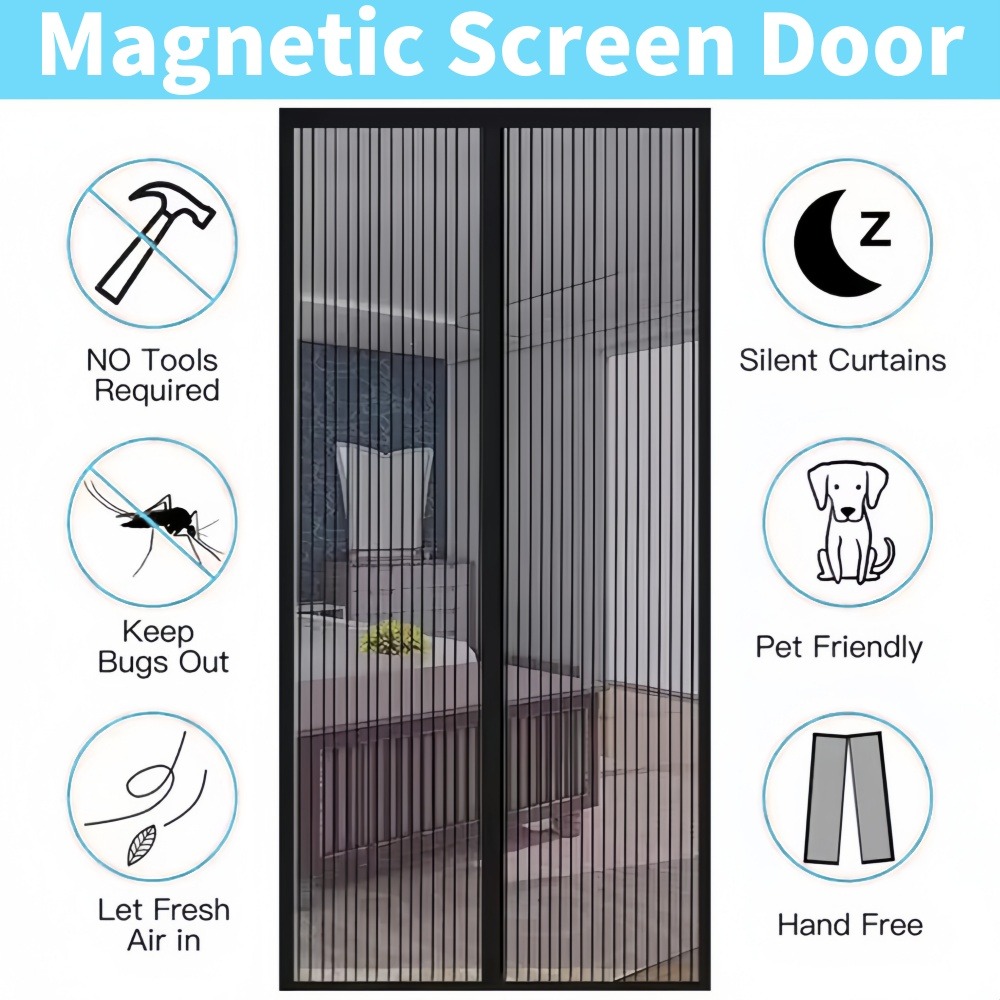 Tirai Jaring Pintu Magnetik Tu - Home Security Fence ulasan dan harga
