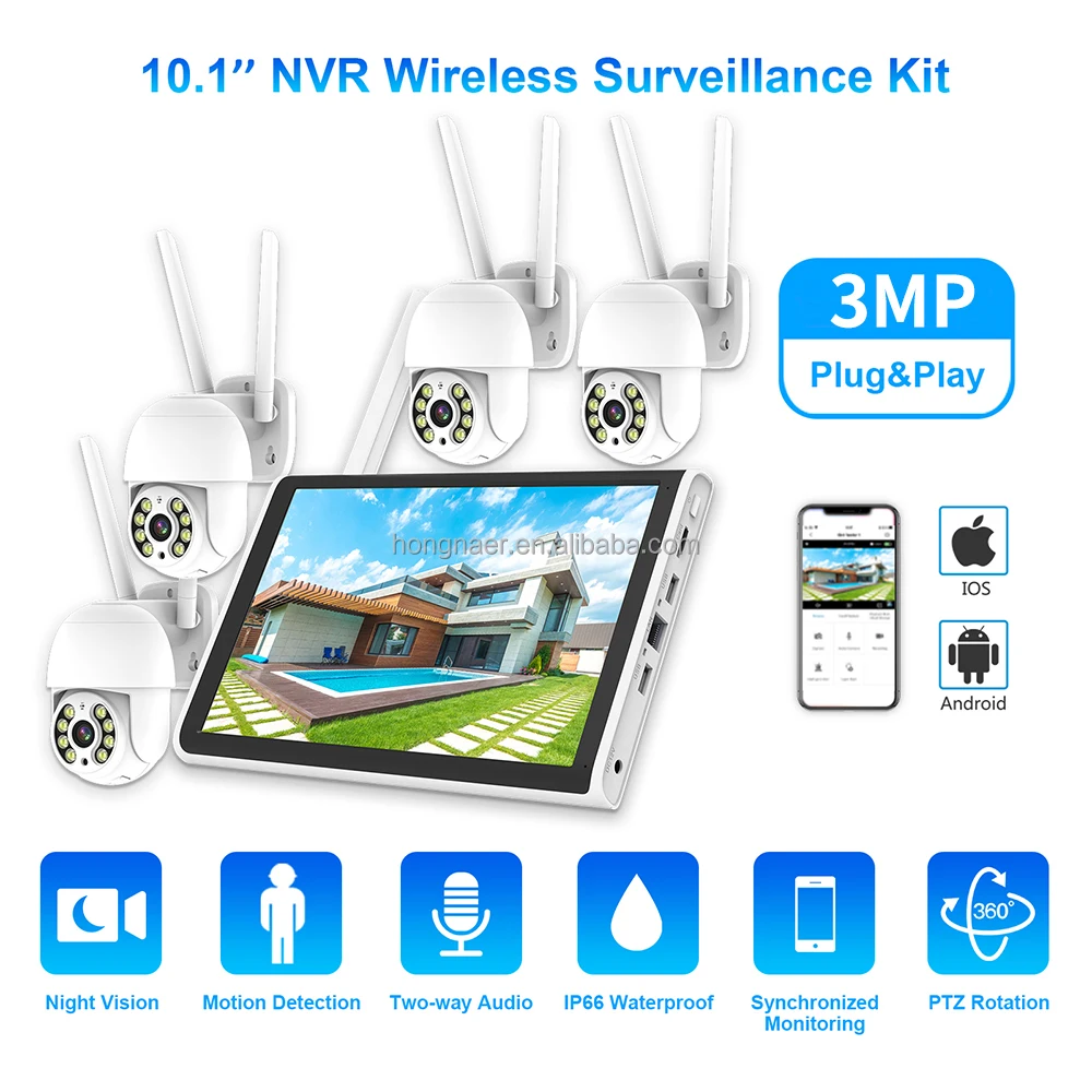 2026 Hongnaer 3MP 4 Channel Wi - Home Security Kit ulasan dan harga