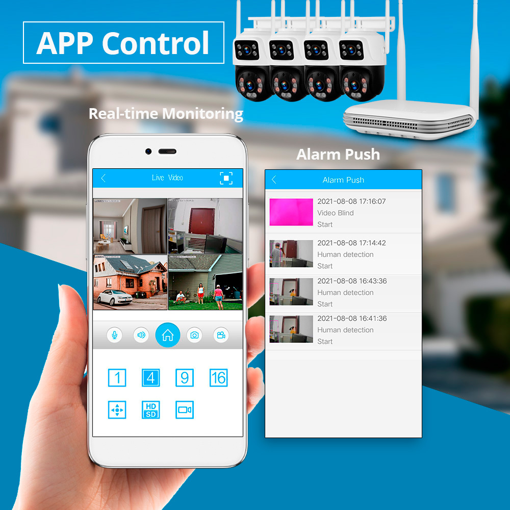 KERUI Kit kamera pengintai kea - Home Security Kit ulasan dan harga