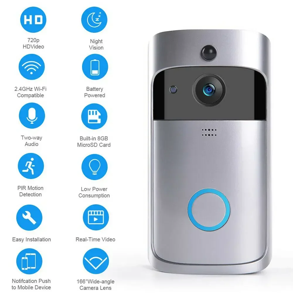 Kamera Bel Pintu Nirkabel WIFI - Home Security Premium ulasan dan harga