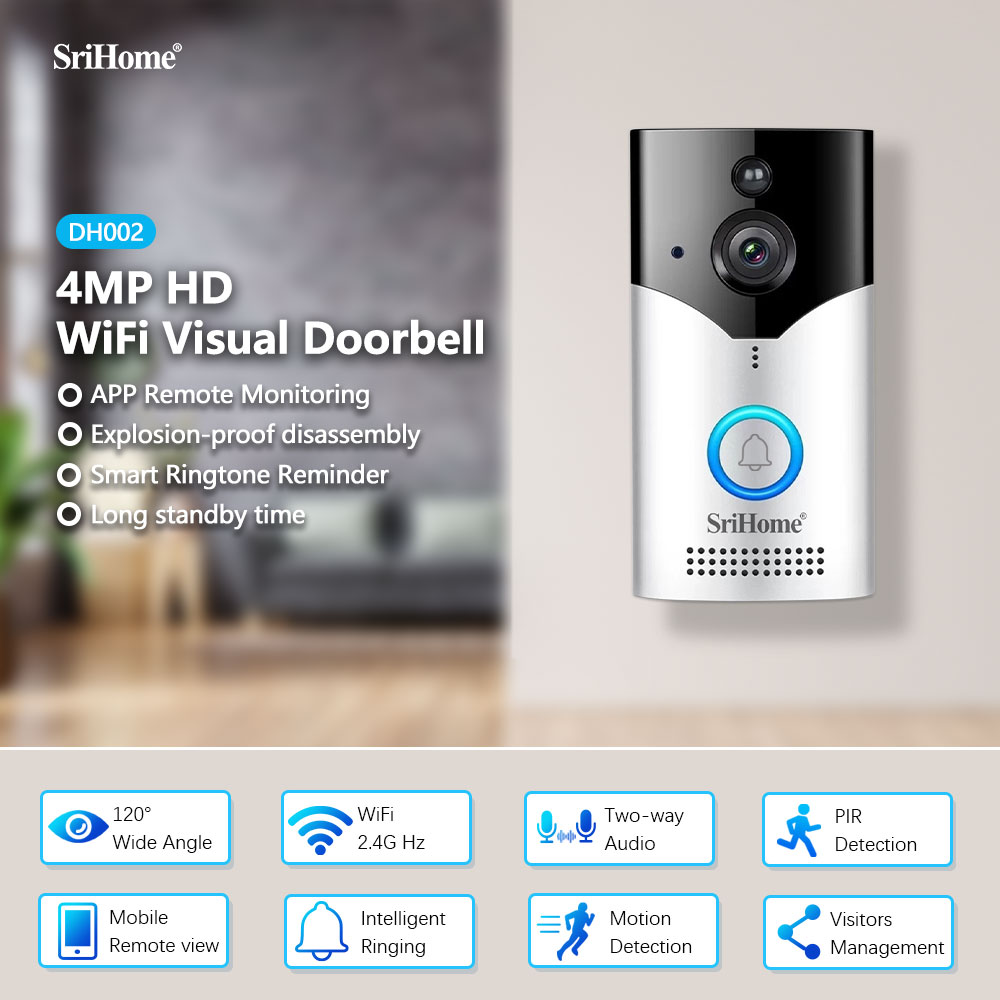 Srihome DH002 4MP 1440P Konsum - Peephole Camera Viewer ulasan dan harga